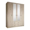 Meubella - Kledingkast Hinto - Grijs Eiken - 160 cm - Met spiegel