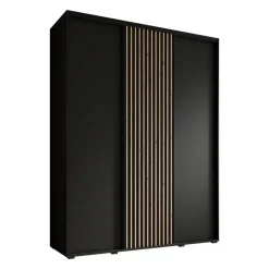 Meubella - Kledingkast Leandro - Zwart - 180 cm