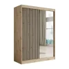 Meubella - Kledingkast Lisbon 2 - Eiken - 150 cm - Met spiegel