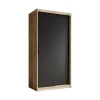 Meubella - Kledingkast Luxor - Zwart - Eiken - 100 cm