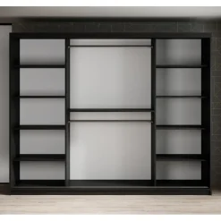 Meubella - Kledingkast Mandalin - Zwart - 250 cm