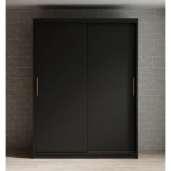 Meubella - Kledingkast Mandalin - Zwart - 150 cm