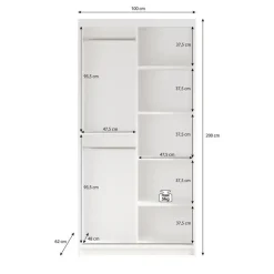 Meubella - Kledingkast Mandalin - Zwart - 100 cm