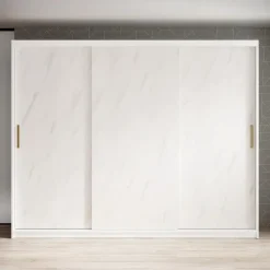 Meubella - Kledingkast Marmer - Wit - 250 cm