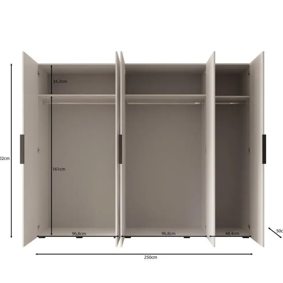 Meubella - Kledingkast Marquesa - Wit - 250 cm