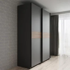 Meubella - Kledingkast Mendoza - Antraciet - 150 cm