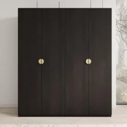Meubella - Kledingkast Monor - Zwart eiken - 180 cm