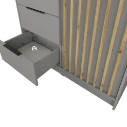 Meubella - Kledingkast Nairobi - Antraciet - Eiken - 105 cm