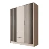 Meubella - Kledingkast Nairobi - Beige - Zwart - 155 cm