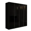 Meubella - Kledingkast Shelton - Zwart 1 - 202 cm - Met glas