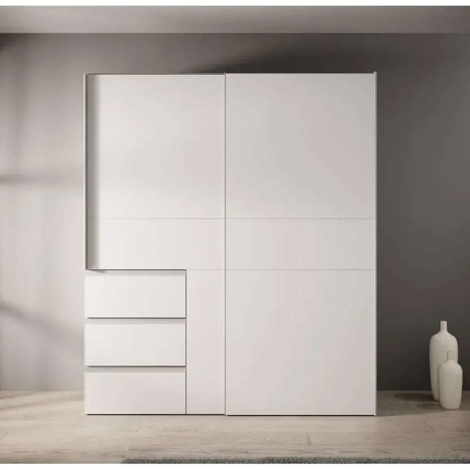 Meubella - Kledingkast Walter - Wit - 170 cm