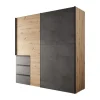 Meubella - Kledingkast Walter - Eiken - Grijs - 200 cm