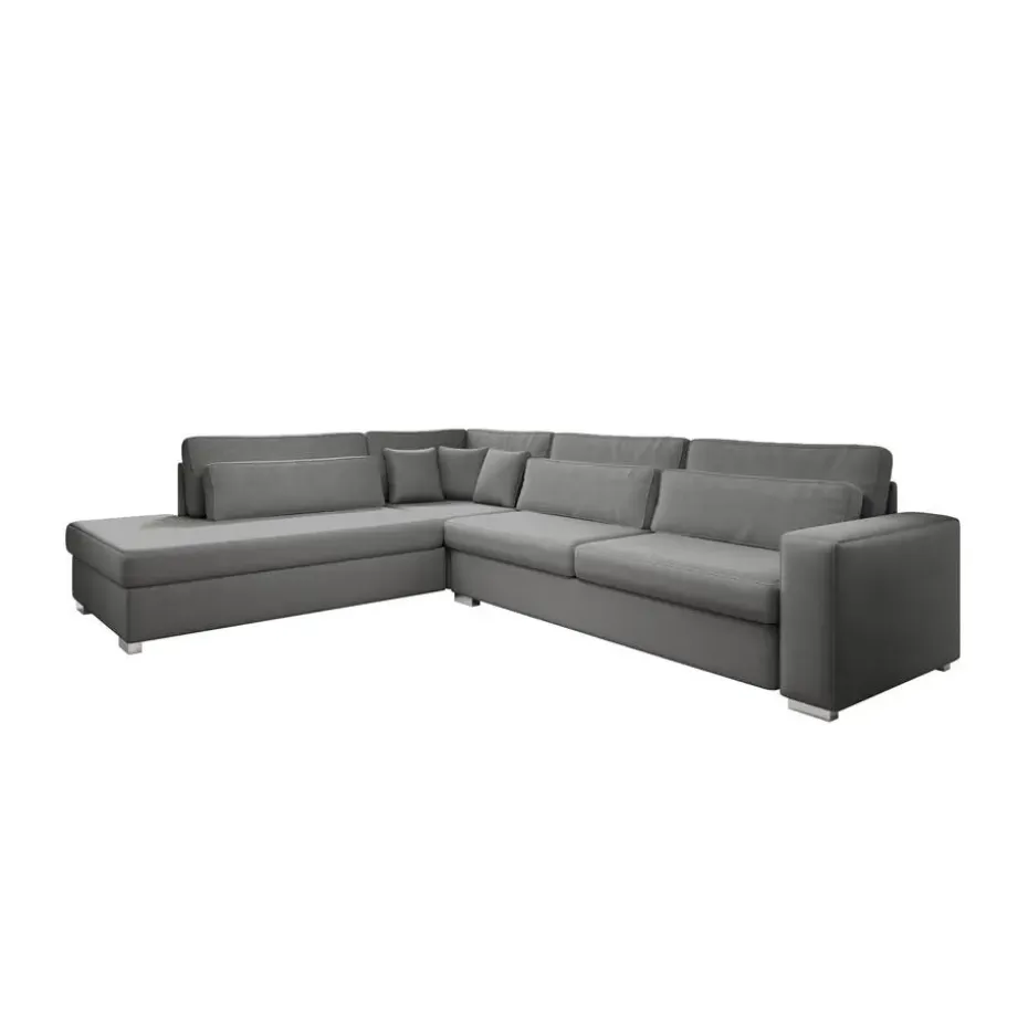 Meubella - Kristina - Hoekbank 5-zits - Grijs velvet - Links