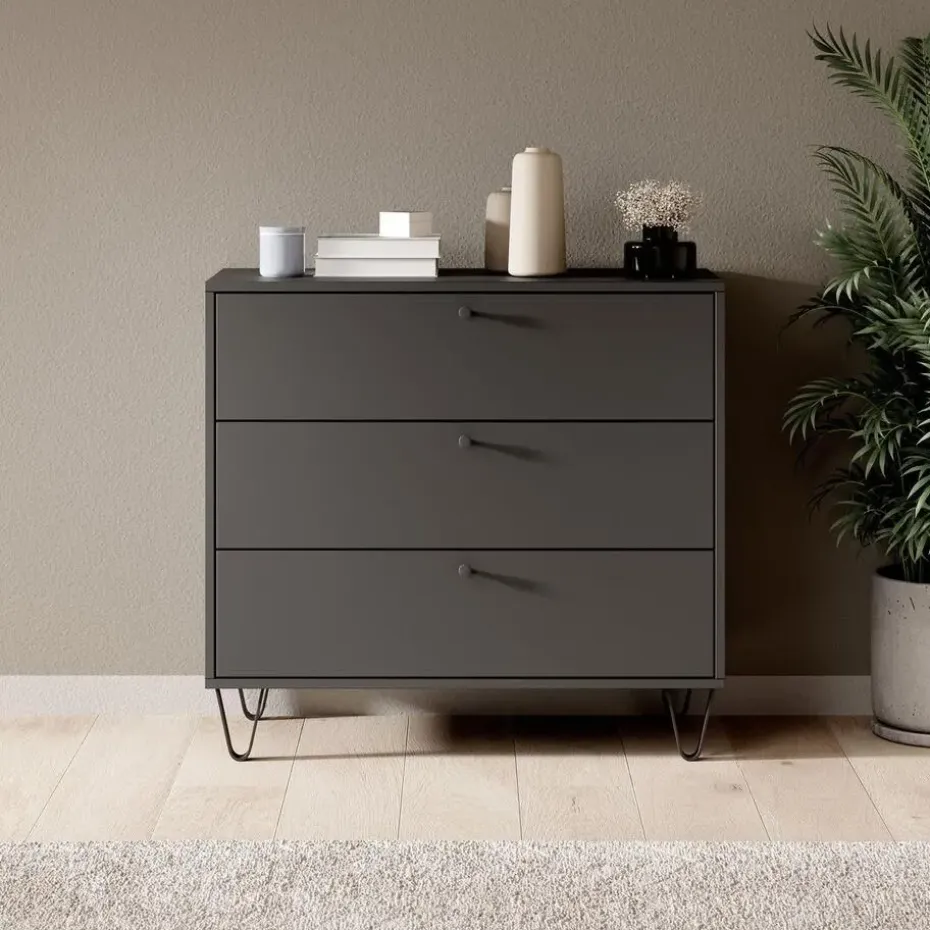 Meubella - Ladekast Apula - Antraciet - 84 cm