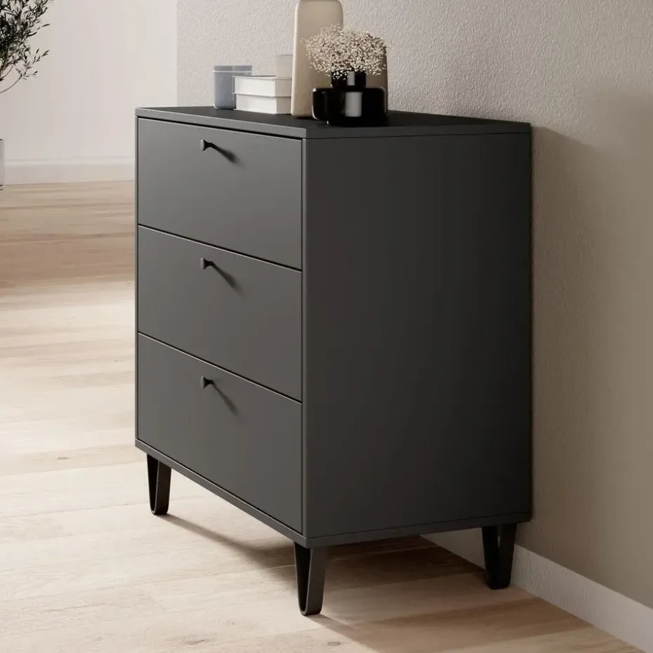Meubella - Ladekast Apula - Antraciet - 84 cm