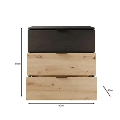 Meubella - Ladekast Augustus - Eiken - 80 cm