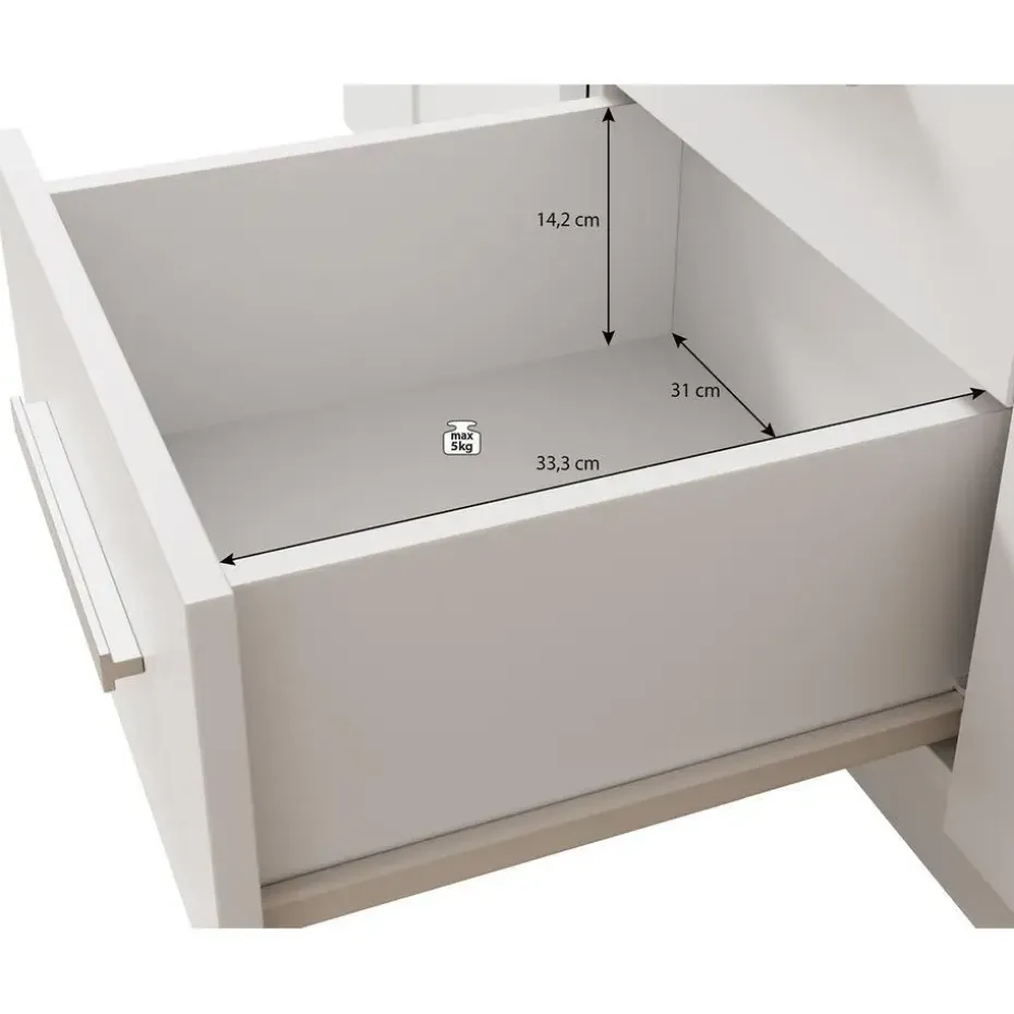 Meubella - Ladekast Blake - Wit - 120 cm