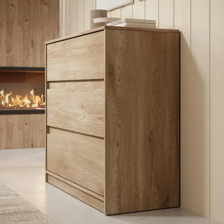 Meubella - Ladekast Cuarto - Eiken - 91 cm