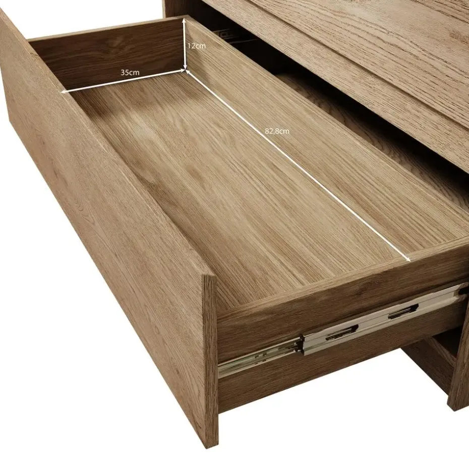 Meubella - Ladekast Cuarto - Eiken - 91 cm