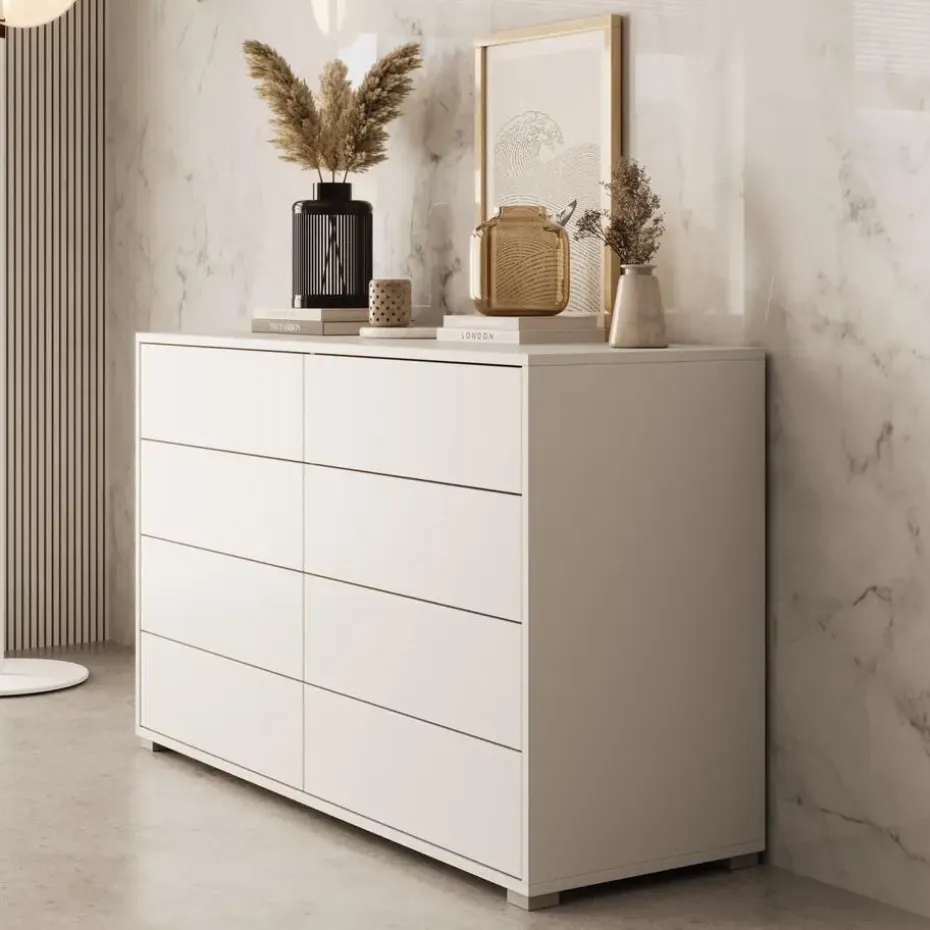 Meubella - Ladekast Gideon 2 - Wit - 120 cm