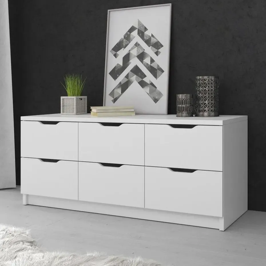 Meubella - Ladekast Kennedy - Wit - 120 cm