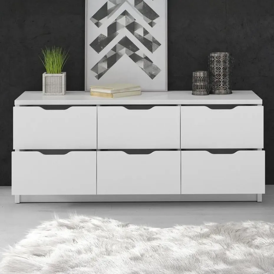 Meubella - Ladekast Kennedy - Wit - 120 cm