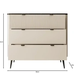 Meubella - Ladekast Mace - Beige - 90 cm