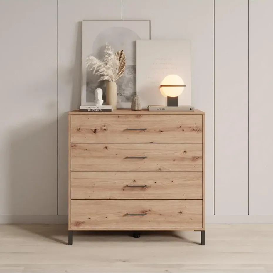 Meubella - Ladekast Vidor - Eiken - 93 cm