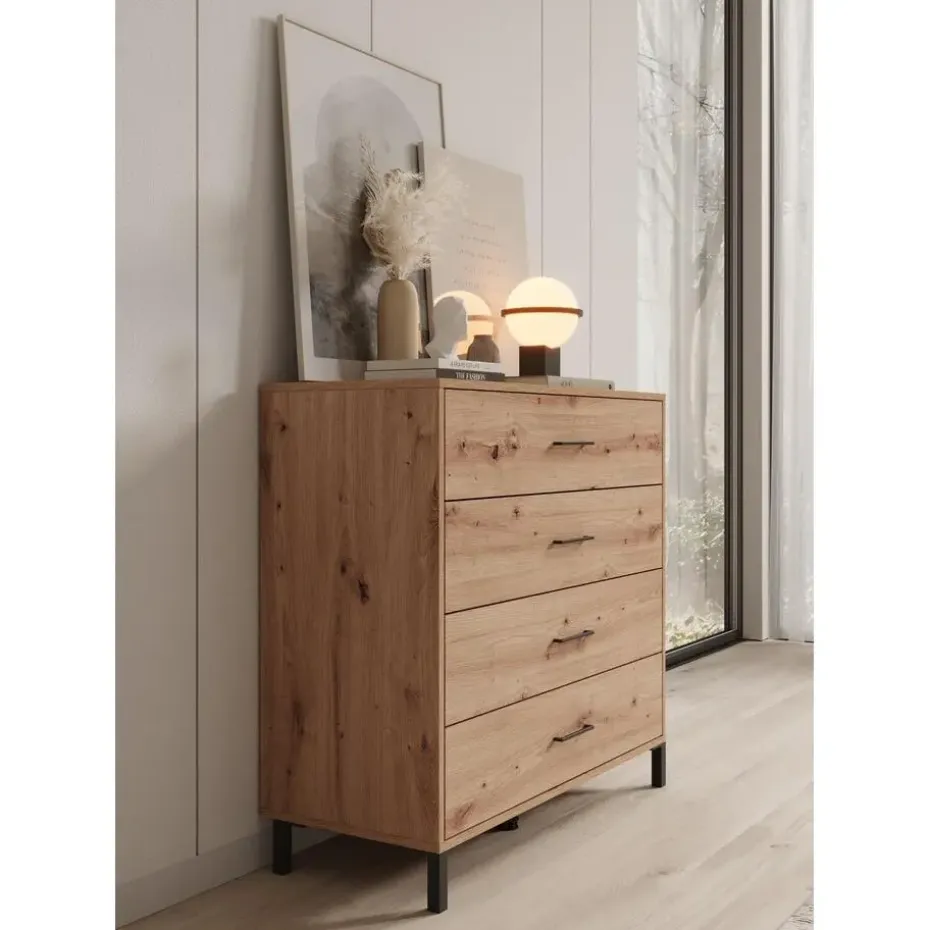 Meubella - Ladekast Vidor - Eiken - 93 cm