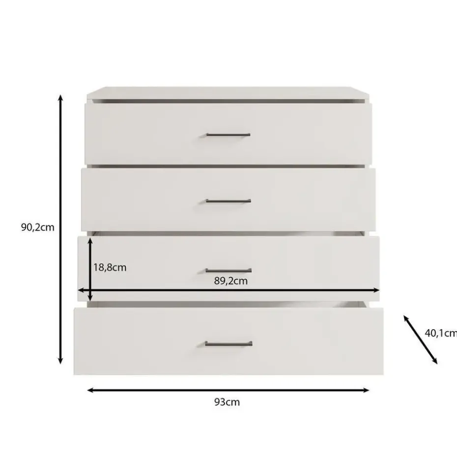 Meubella - Ladekast Vidor - Eiken - 93 cm