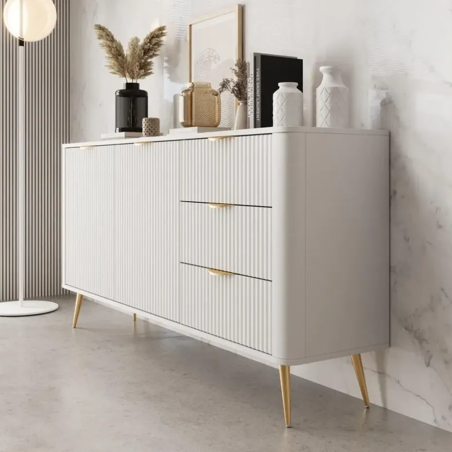Meubella - Lima - Dressoir - Wit - 163 cm