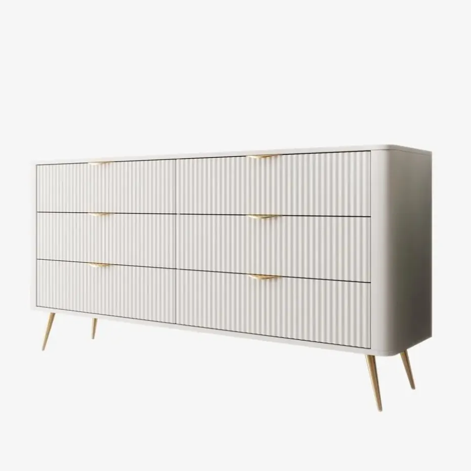 Meubella - Lima - Ladekast - Wit - 163 cm
