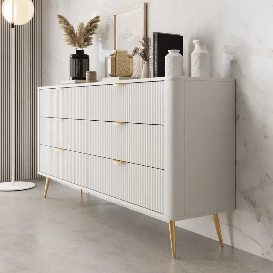 Meubella - Lima - Ladekast - Wit - 163 cm