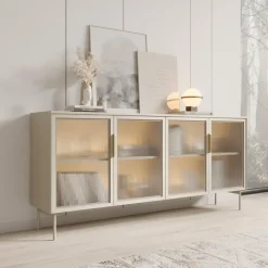Meubella - Lomo - Dressoir - Beige - 181 cm