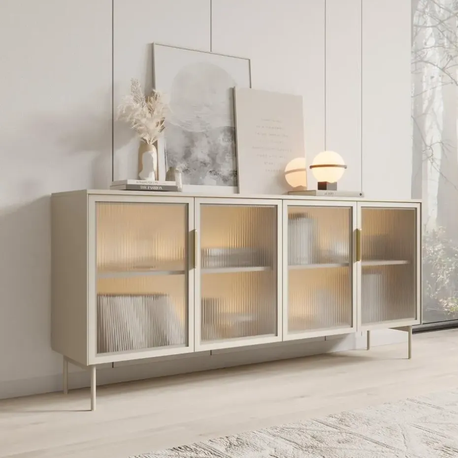 Meubella - Lomo - Dressoir - Beige - 181 cm
