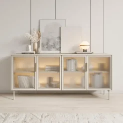 Meubella - Lomo - Dressoir - Beige - 181 cm