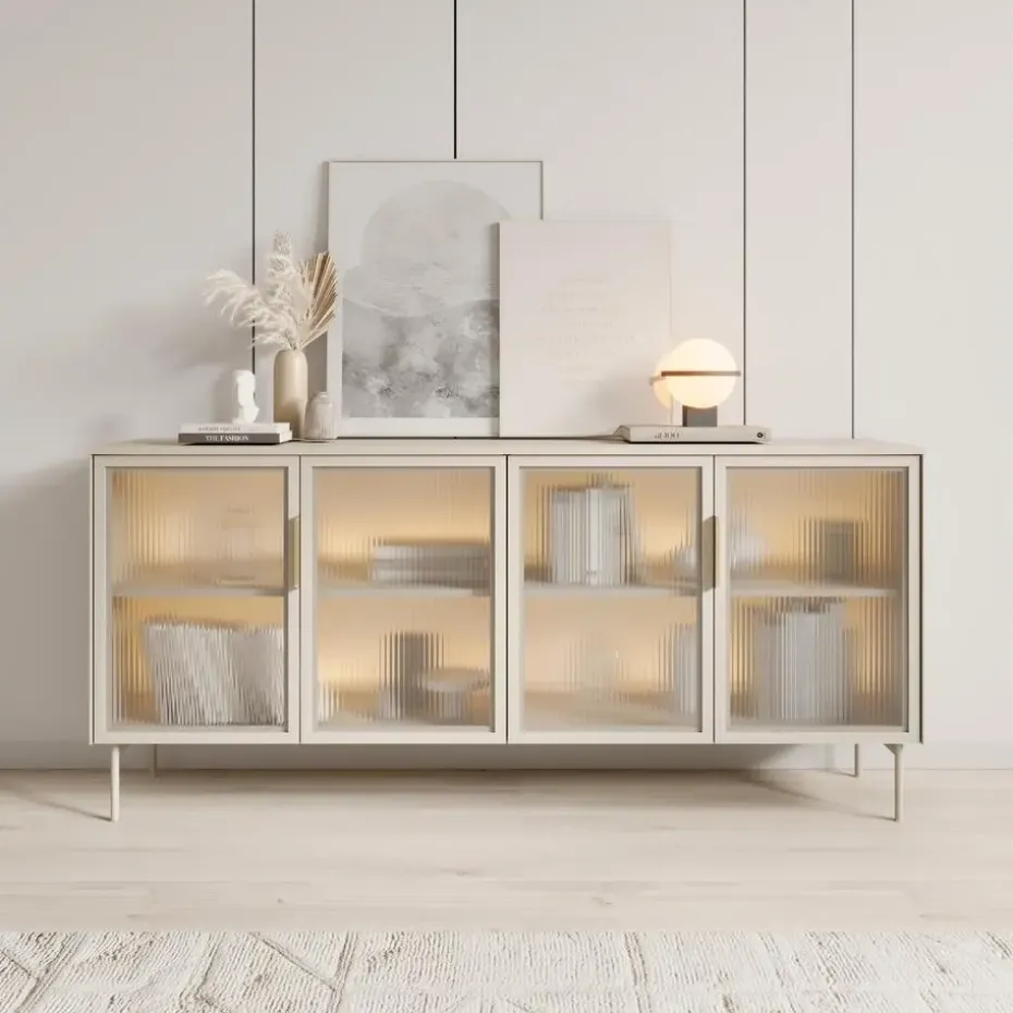 Meubella - Lomo - Dressoir - Beige - 181 cm