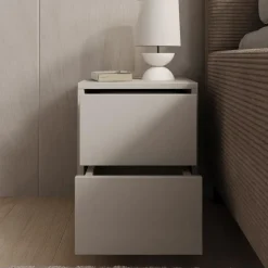 Meubella - Nachtkastje Gideon - Beige - 30 cm
