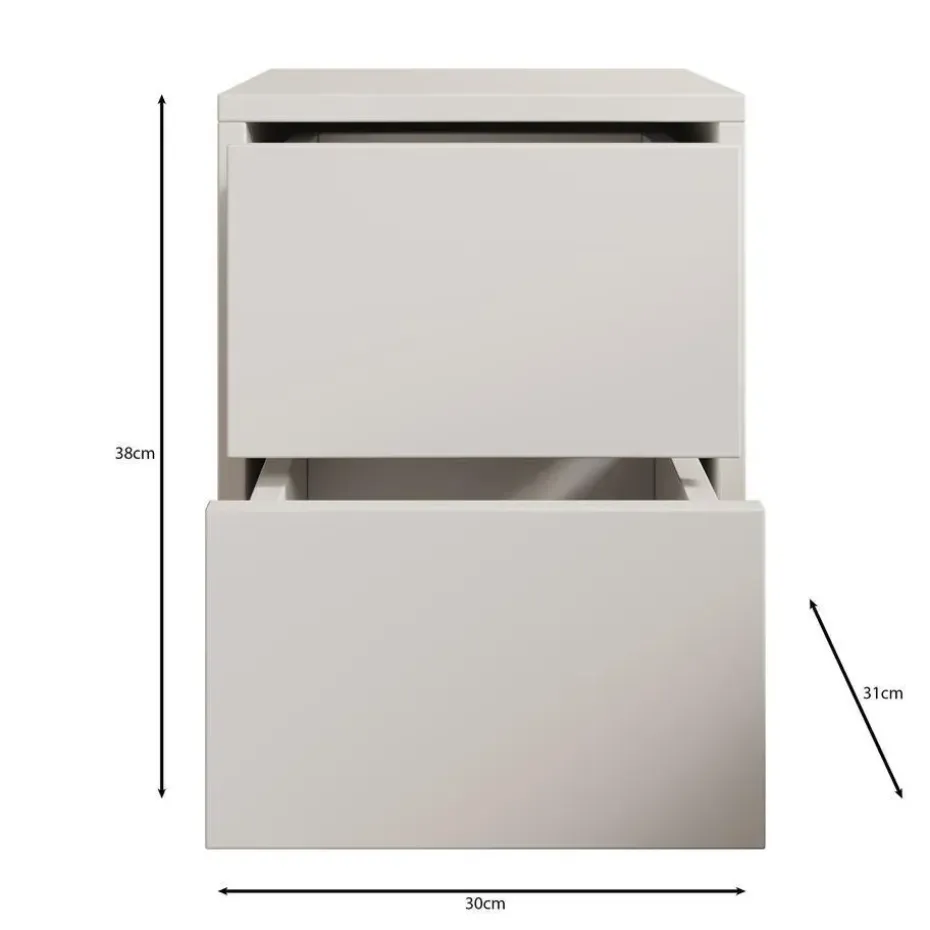 Meubella - Nachtkastje Gideon - Beige - 30 cm