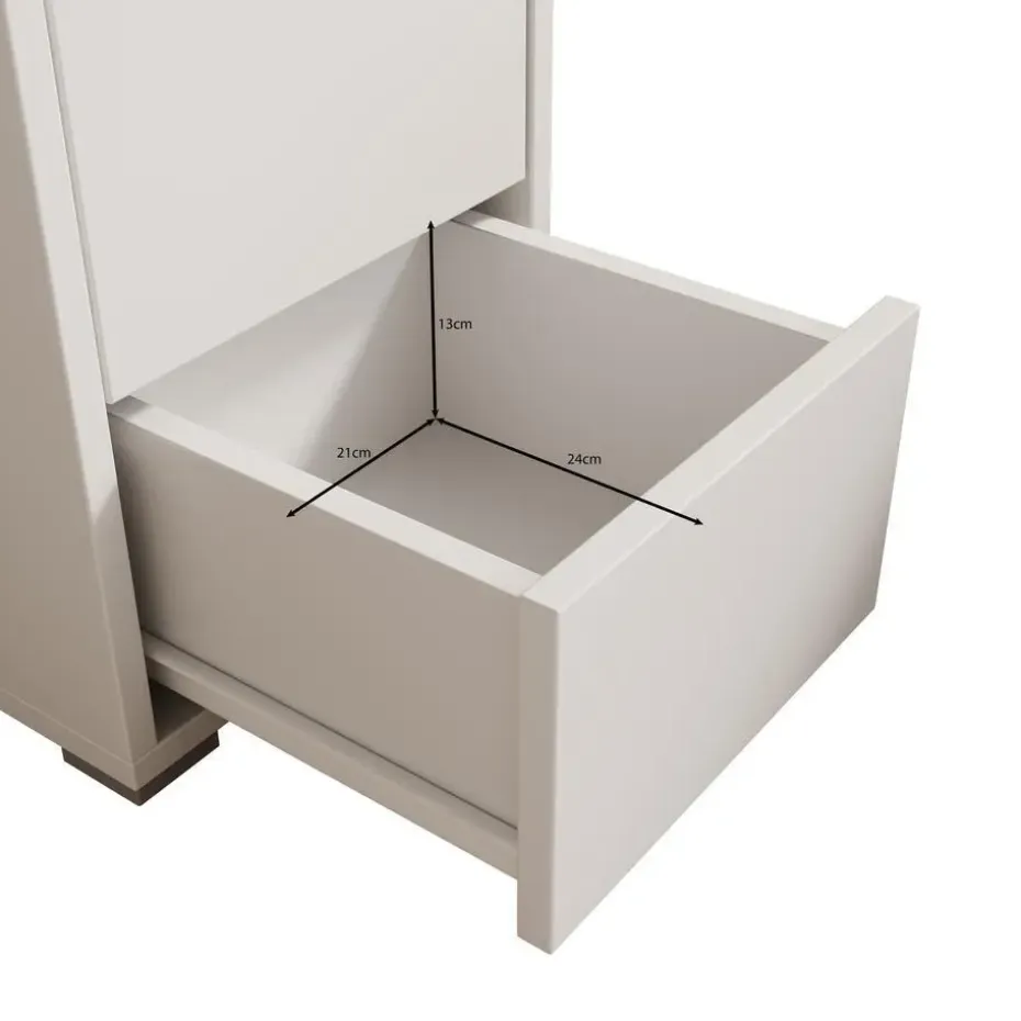 Meubella - Nachtkastje Gideon - Beige - 30 cm