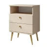 Meubella - Nachtkastje Hidde - Beige - 50 cm