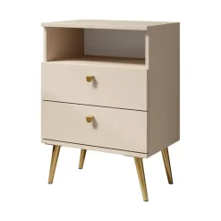 Meubella - Nachtkastje Hidde - Beige - 50 cm