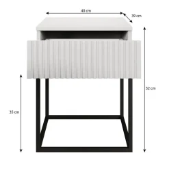 Meubella - Nachtkastje Sylvester 1 - Eiken - 40 cm