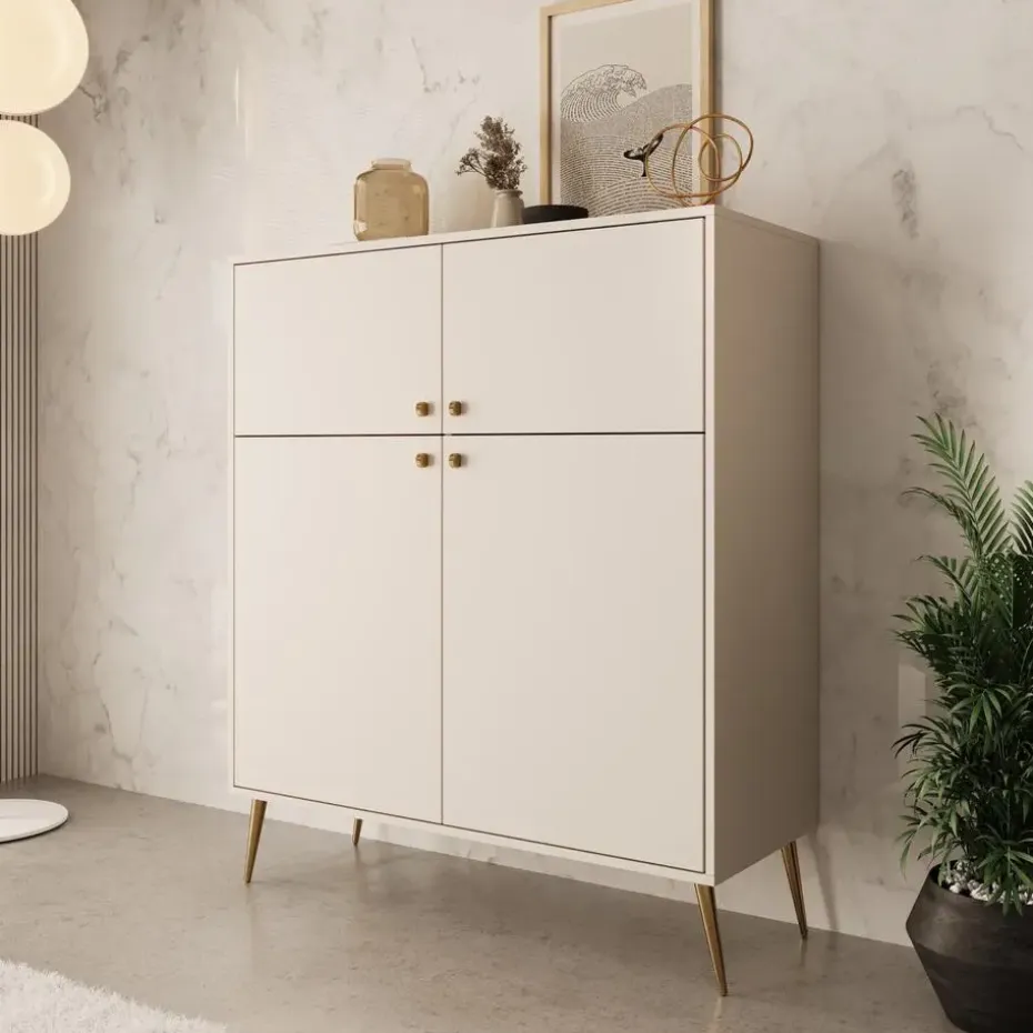 Meubella - Reunion - Dressoir - Beige - 105x41x122 cm