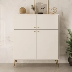 Meubella - Reunion - Dressoir - Beige - 105x41x122 cm
