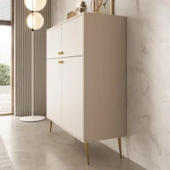 Meubella - Reunion - Dressoir - Beige - 105x41x122 cm