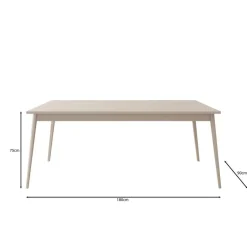 Meubella - Reunion - Eetkamertafel - Beige - 180x90x75 cm