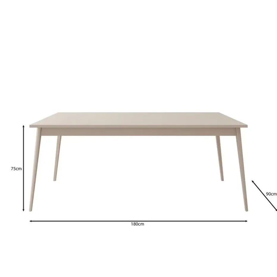 Meubella - Reunion - Eetkamertafel - Beige - 180x90x75 cm