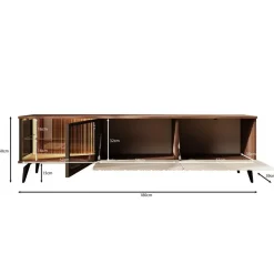 Meubella - Riverhead - TV-Meubel - Beige/Eiken - 180 cm