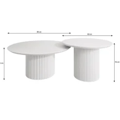 Meubella - Salontafel Mixx - Wit - Set van 2